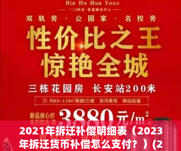 2021年拆迁补偿明细表（2023年拆迁货币补偿怎么支付？）(21年拆迁补偿标准)