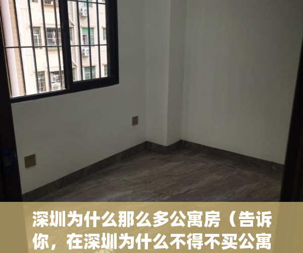 深圳为什么那么多公寓房（告诉你，在深圳为什么不得不买公寓）(为什么深圳的公寓不涨价)