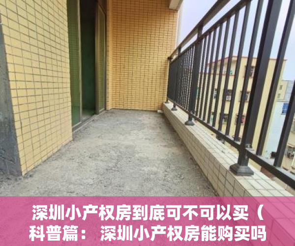 深圳小产权房到底可不可以买（科普篇： 深圳小产权房能购买吗）