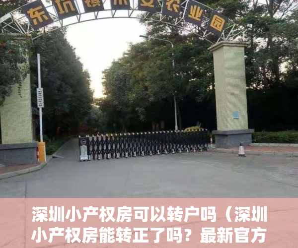 深圳小产权房可以转户吗（深圳小产权房能转正了吗？最新官方解读来了！）