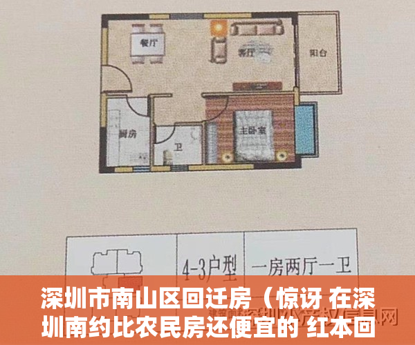 深圳市南山区回迁房（惊讶 在深圳南约比农民房还便宜的 红本回迁房 只要1X万 地铁口）